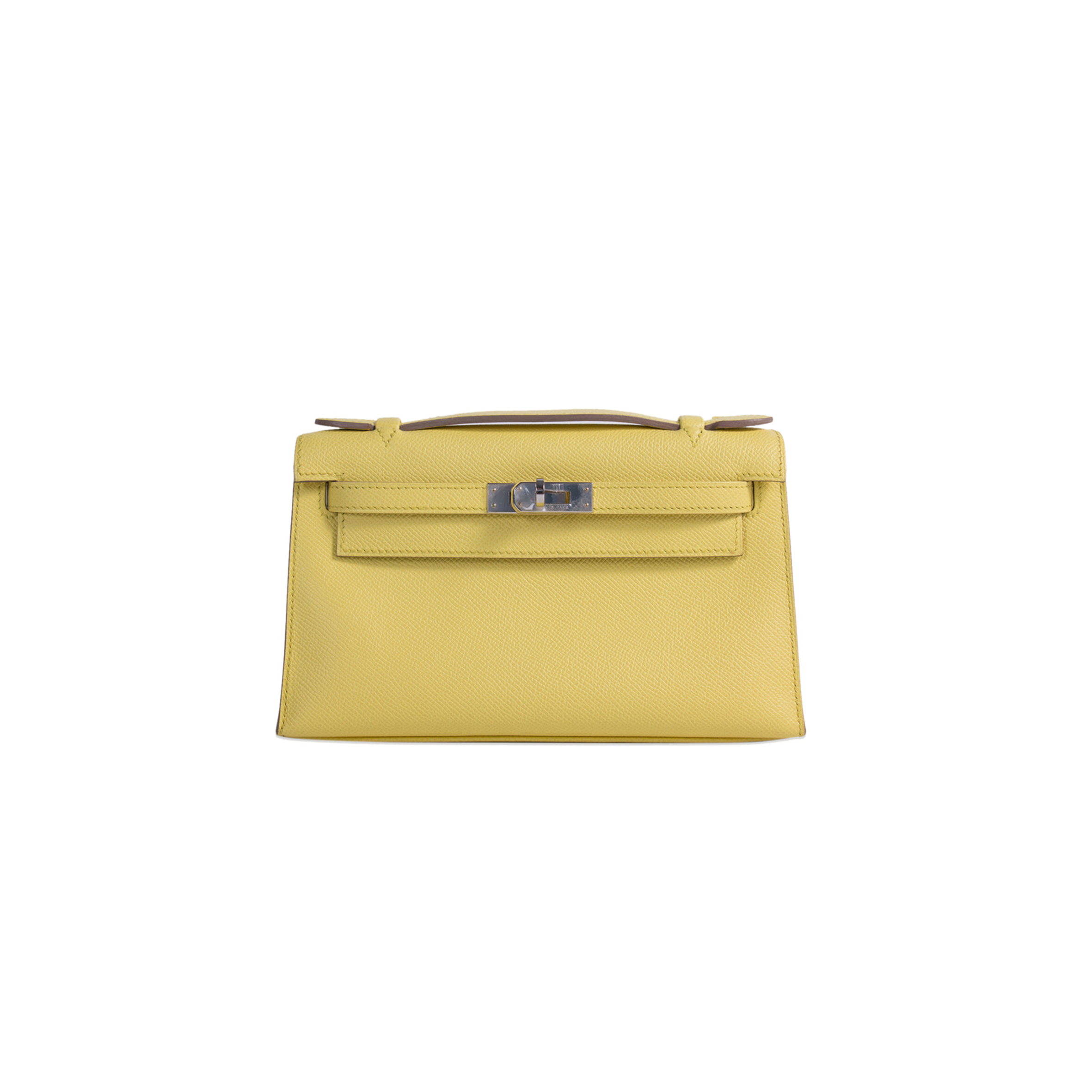 HERMES KELLY POCHETTE JAUNE ESPOM LEATHER (22*14*7cm) 